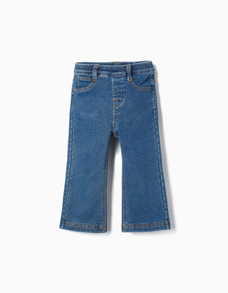 Jeggings em Algodão para Bebé Menina, Azul