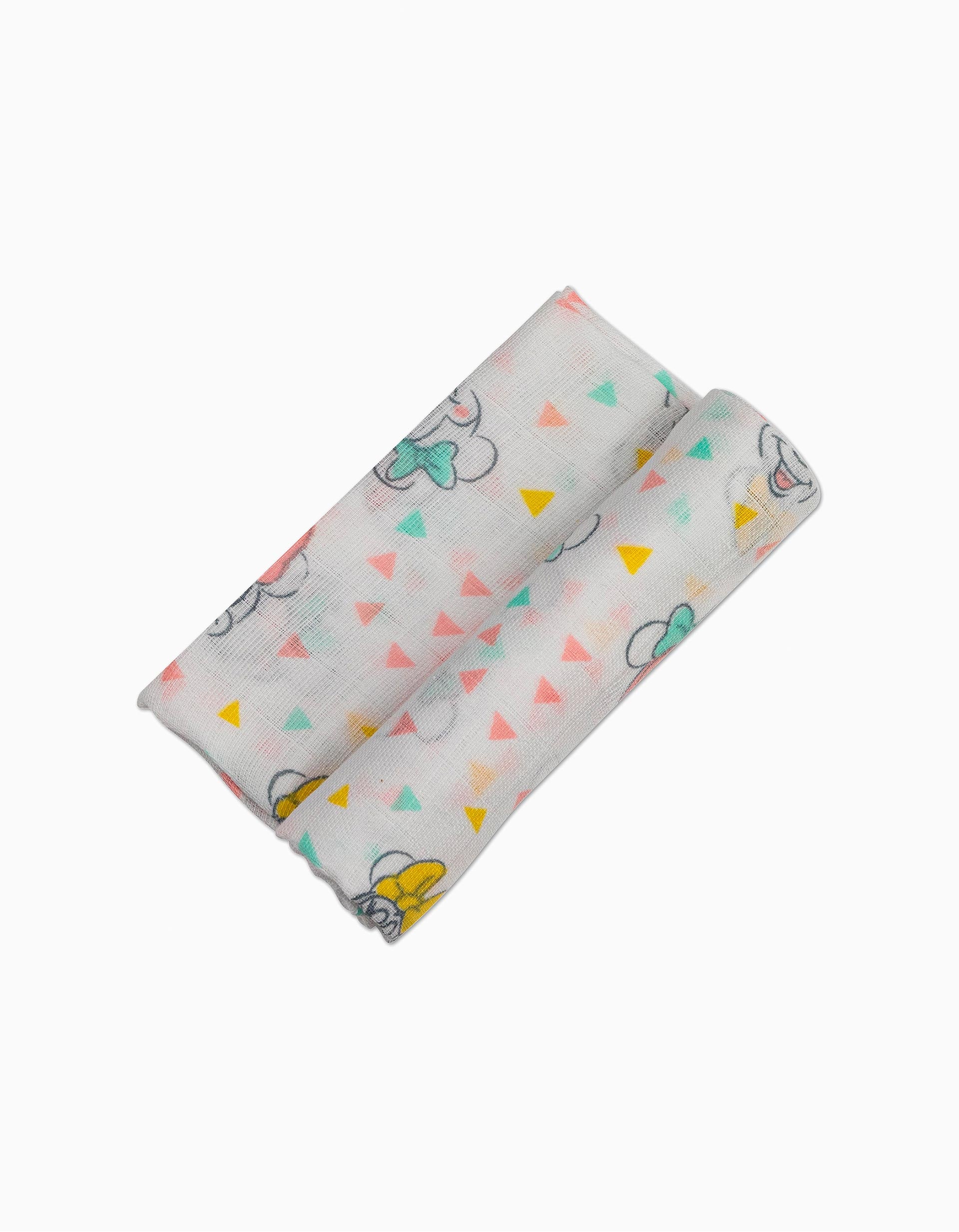 3 Muslin Nappies Pink Minnie Disney 80X80Cm