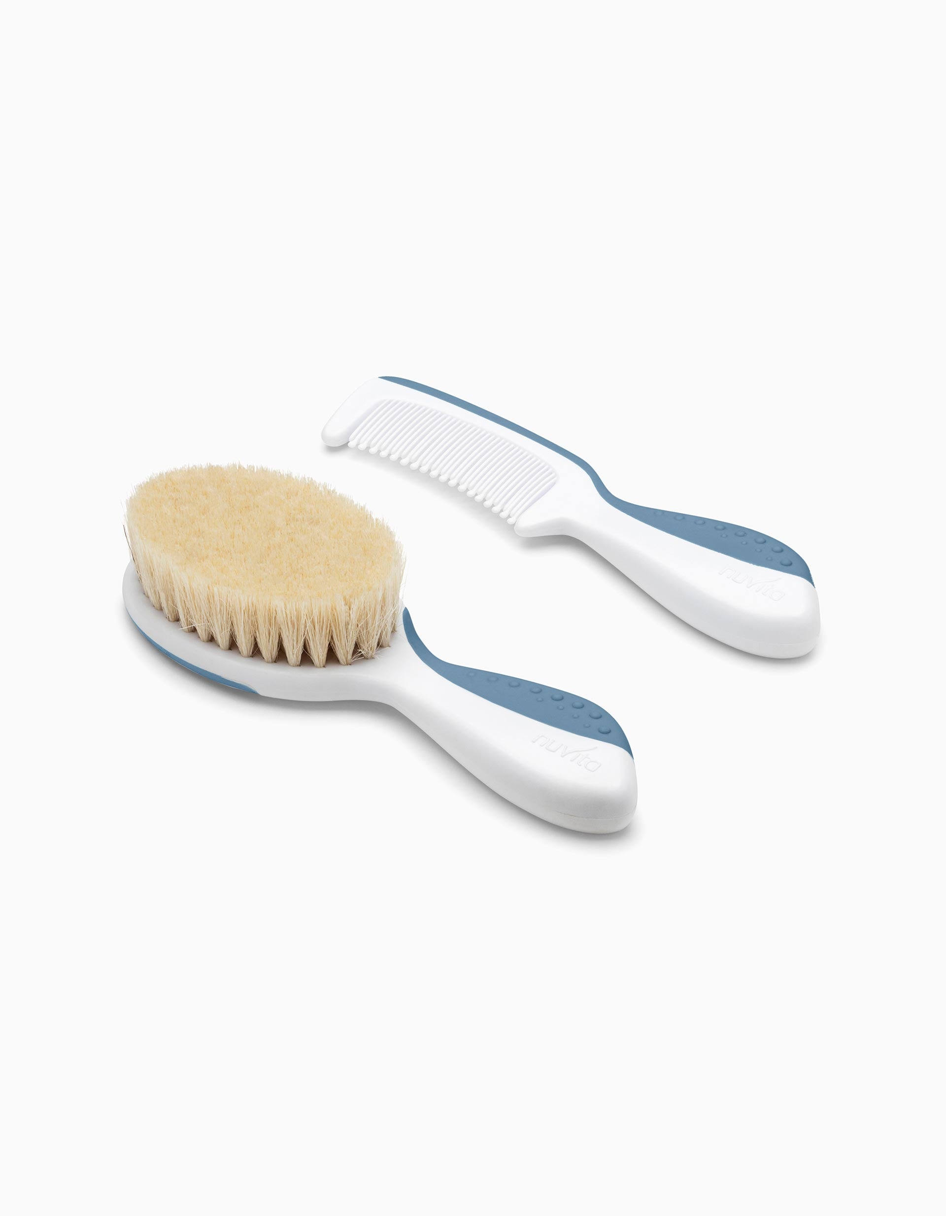 Pack Brush and Comb Powder Blue Nuvita 0M+