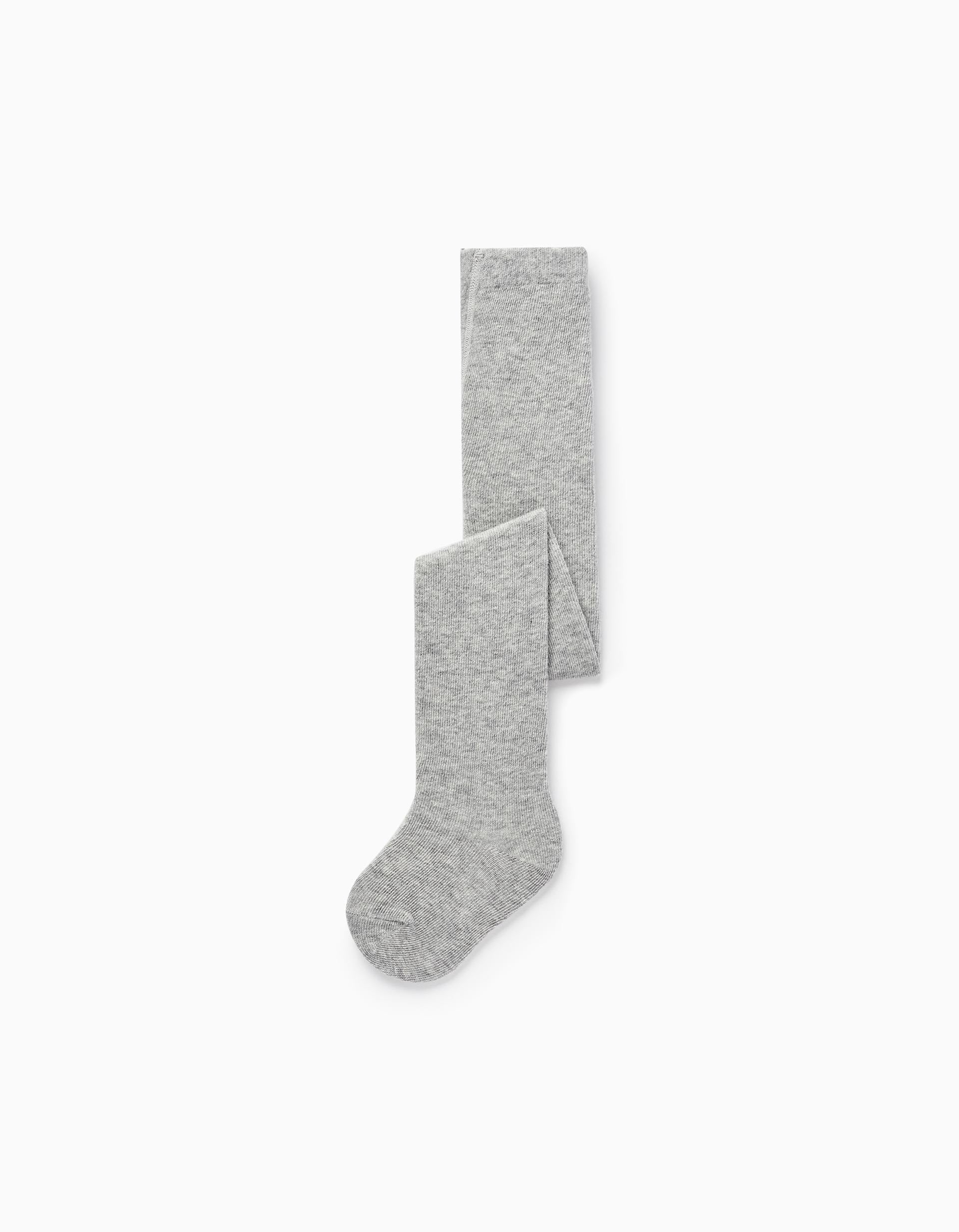 Cotton Knit Tights for Babies, Grey