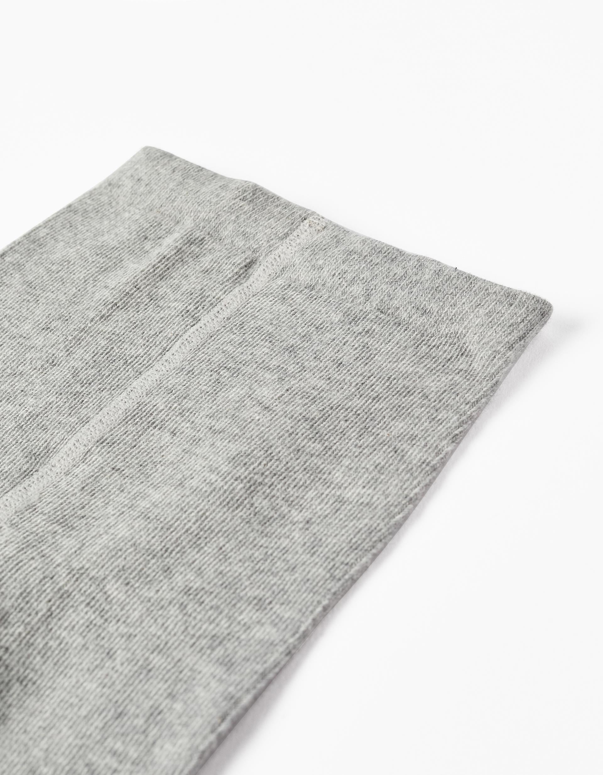 Cotton Knit Tights for Babies, Grey