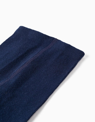 Collants en Tricot de Coton avec Nœud pour Bébé Fille, Bleu Foncé