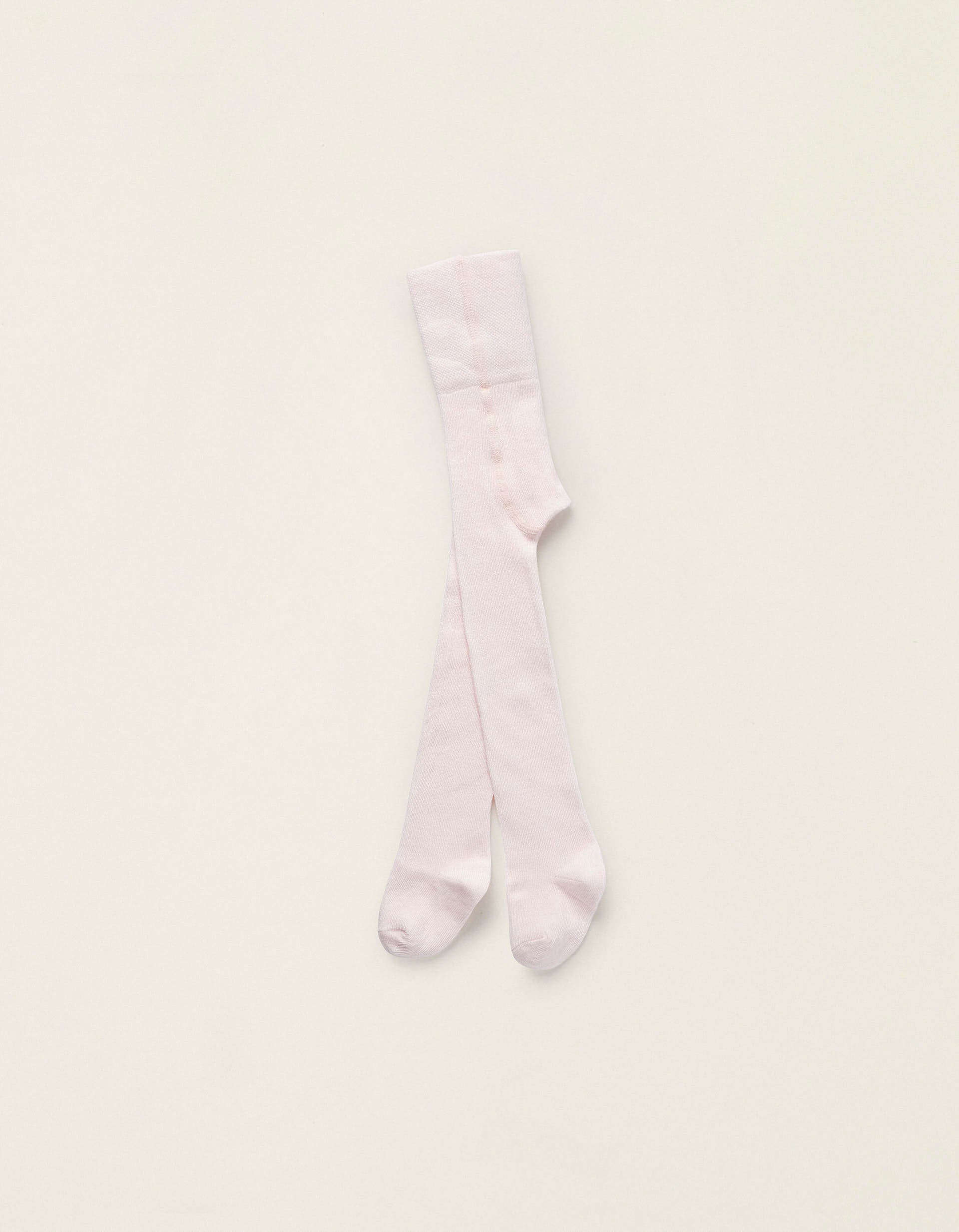 High-Waisted Tights for Newborn Girls, Light Pink