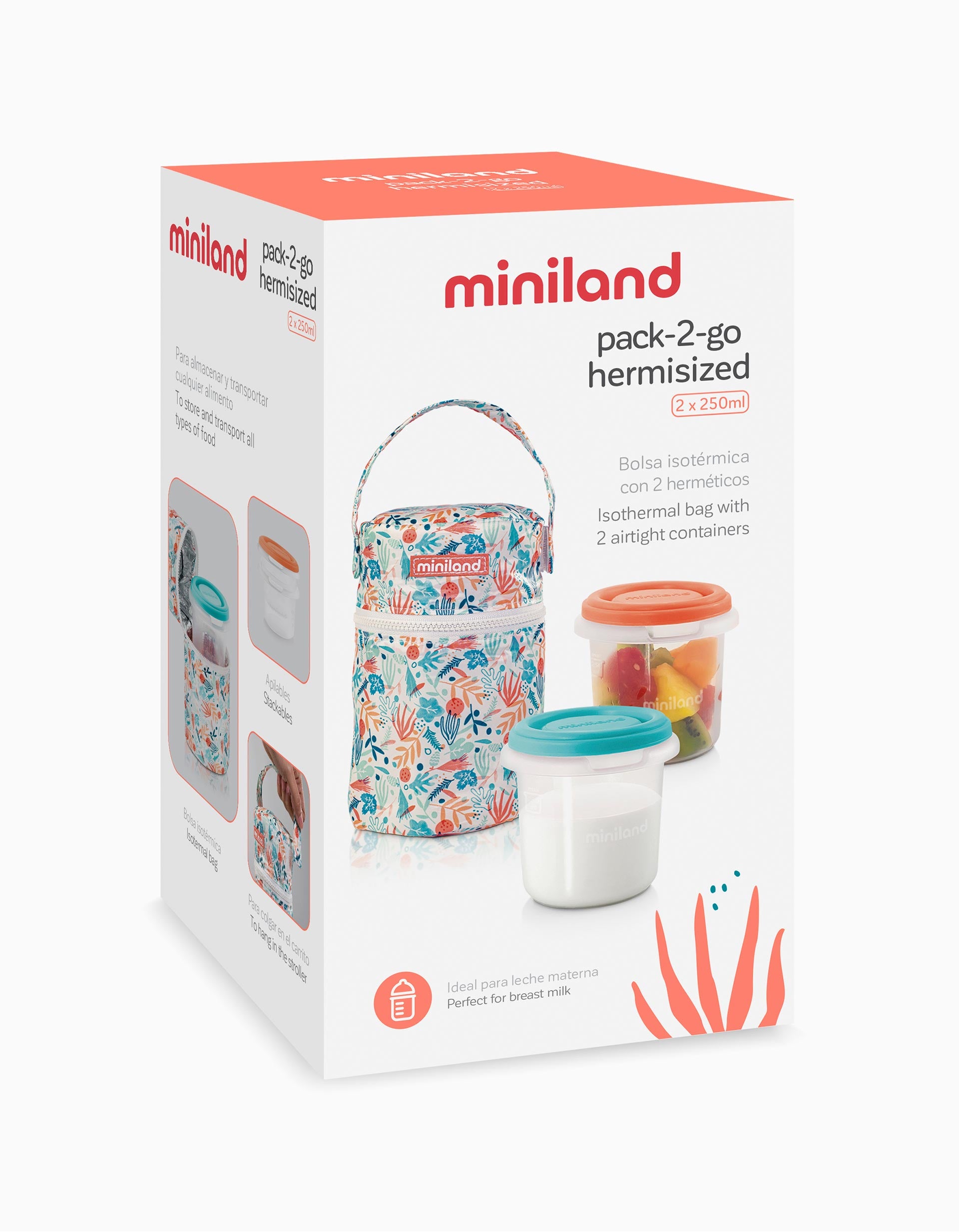 Pack de 2 Recipientes Herméticos e Bolsa Mediterranean Miniland