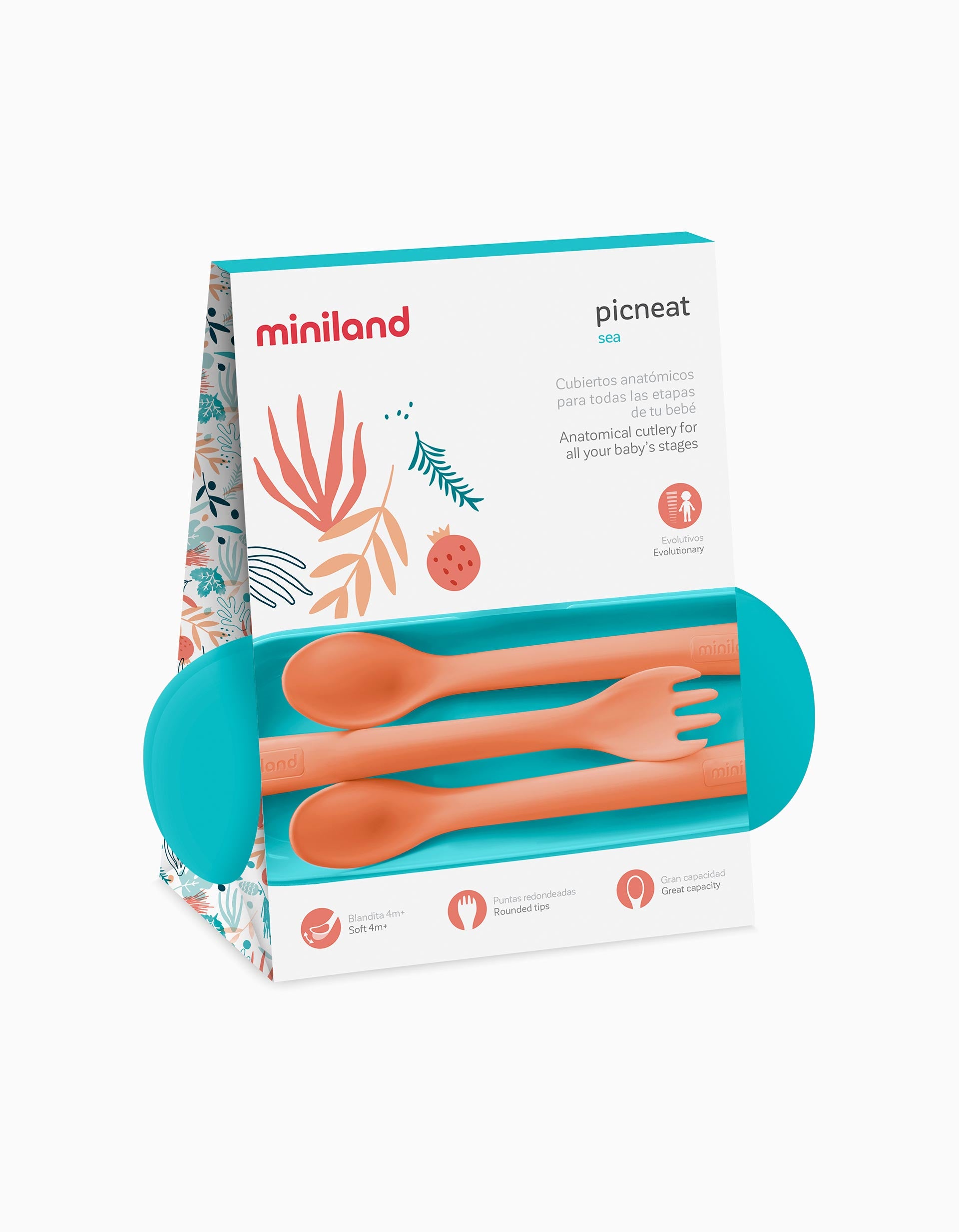 Pack de Talheres Anatómicos Mediterranean Miniland 4M+