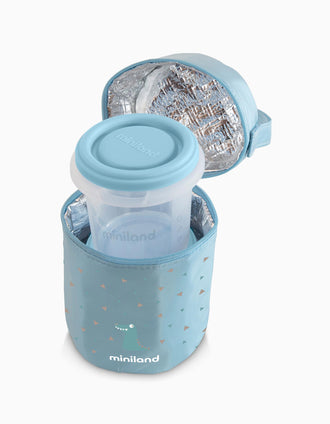 Conjunto De 2 Recipientes Herméticos y Bolsa Térmica Azul Miniland