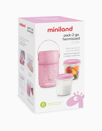 Pack De 2 Recipientes Herméticos e Bolsa Térmica Rosa Miniland