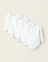 Pack 4 Bodies de Algodão para Recém-Nascido e Bebé, Branco