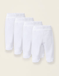 Pack 4 Calças com Dobras e Efeito Térmico para Recém-Nascido e Bebé, Branco