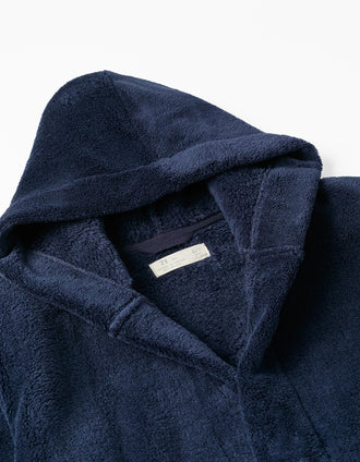 Bata de Coralina con Capucha para Niño, Azul Oscuro