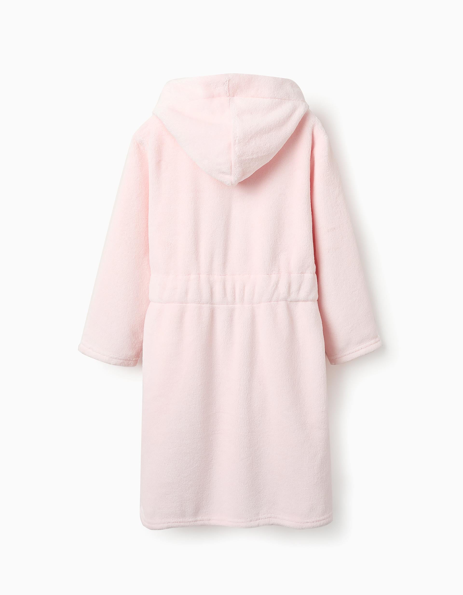 Coral Fleece Hooded Robe for Girls, Pink