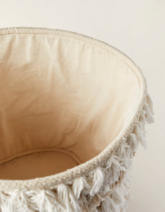 Decorative Fluffy White Zy Baby Basket, 30X30Cm