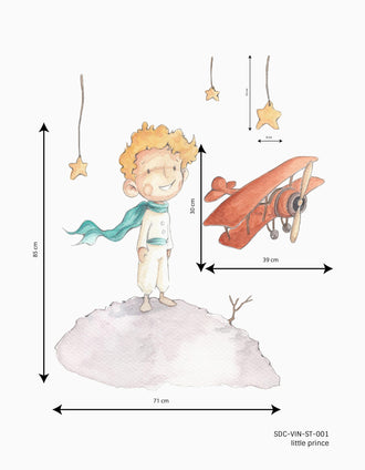 Vinil Decorativo Little Prince 85X110cm Sueños De Ciguena