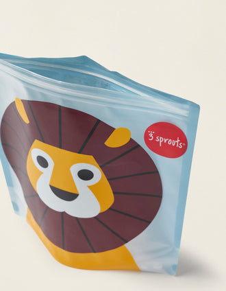 2 Sacos De Sanduiche Reutilizáveis Lion 3Sprouts