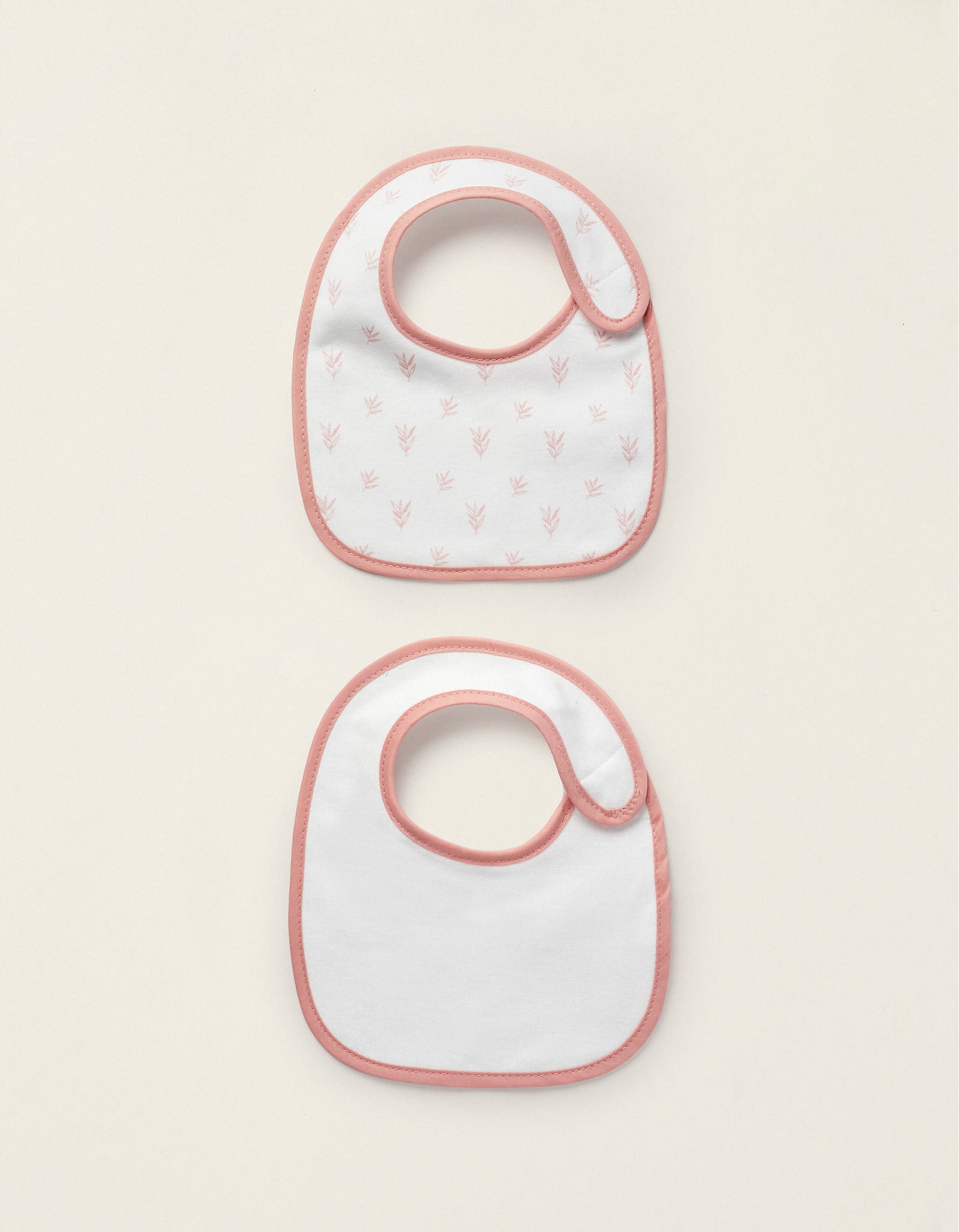 2 Pink/White Newborn Bibs Zy Baby