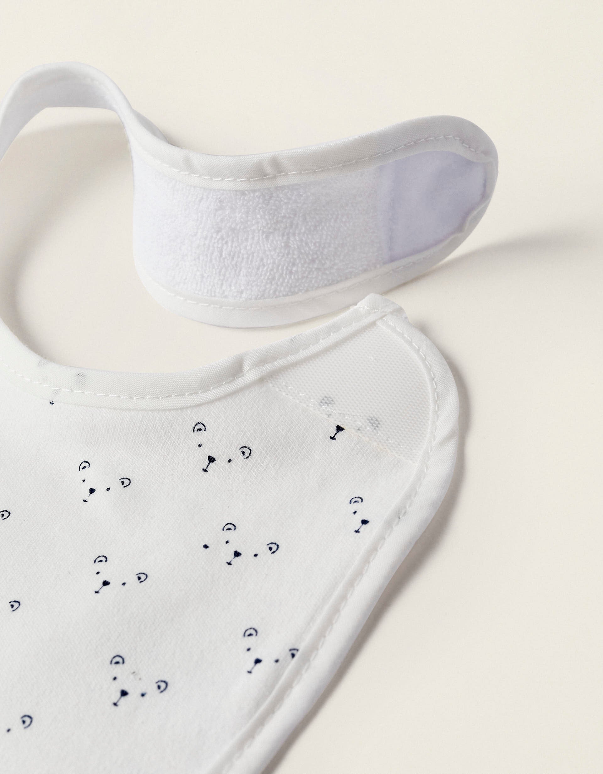 2 Gray/White Newborn Bibs Zy Baby