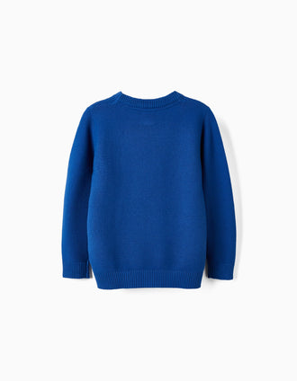 Pull en Maille de Coton pour Garçon, Bleu