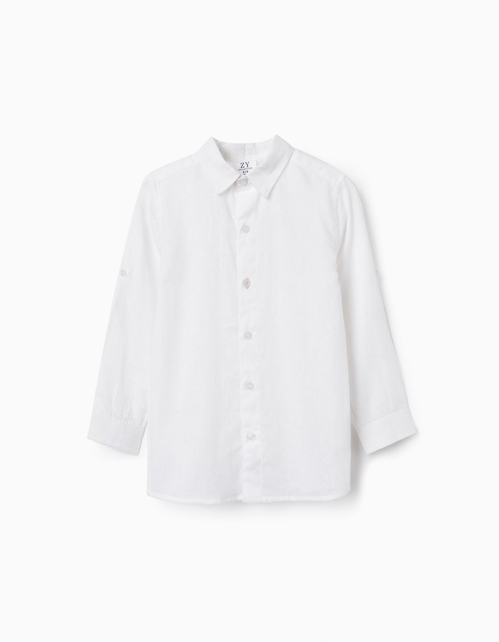 Classic Long Sleeve Shirt for Boys, White