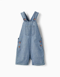 Salopette en jean en coton pour bébé garçon, Bleu