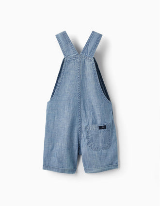 Salopette en jean en coton pour bébé garçon, Bleu