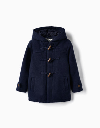 Chaqueta Canadiana con Relleno y Capucha para Niño, Azul Oscuro