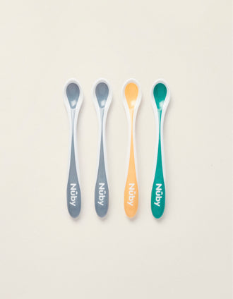 Pack de 4 Colheres Termossensíveis Blue Nuby 3M+