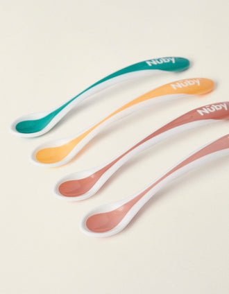 Pack de 4 Colheres Termossensíveis Pink Nuby 3M+