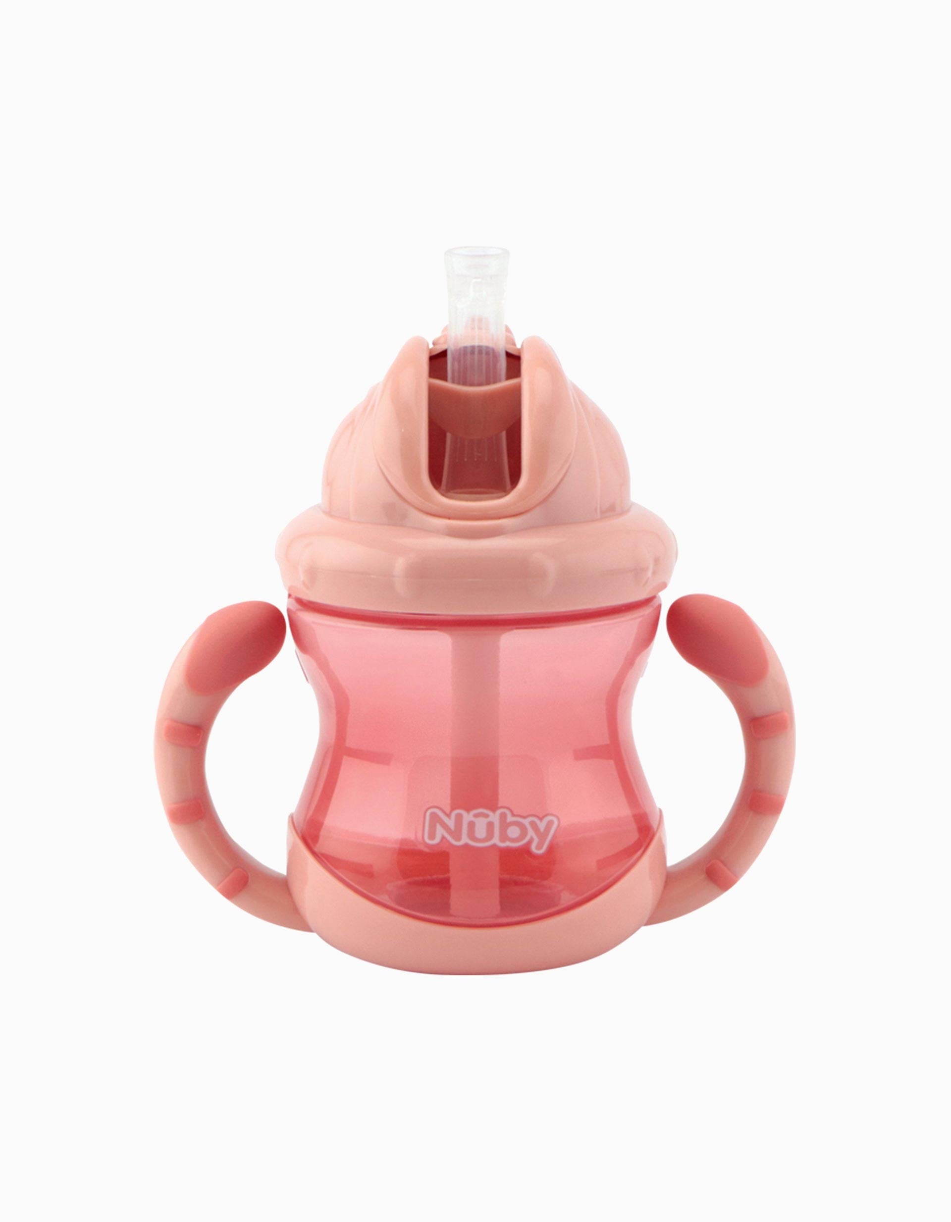 Copo De Aprendizagem Com Palha Pink 240Ml Nuby 12M+