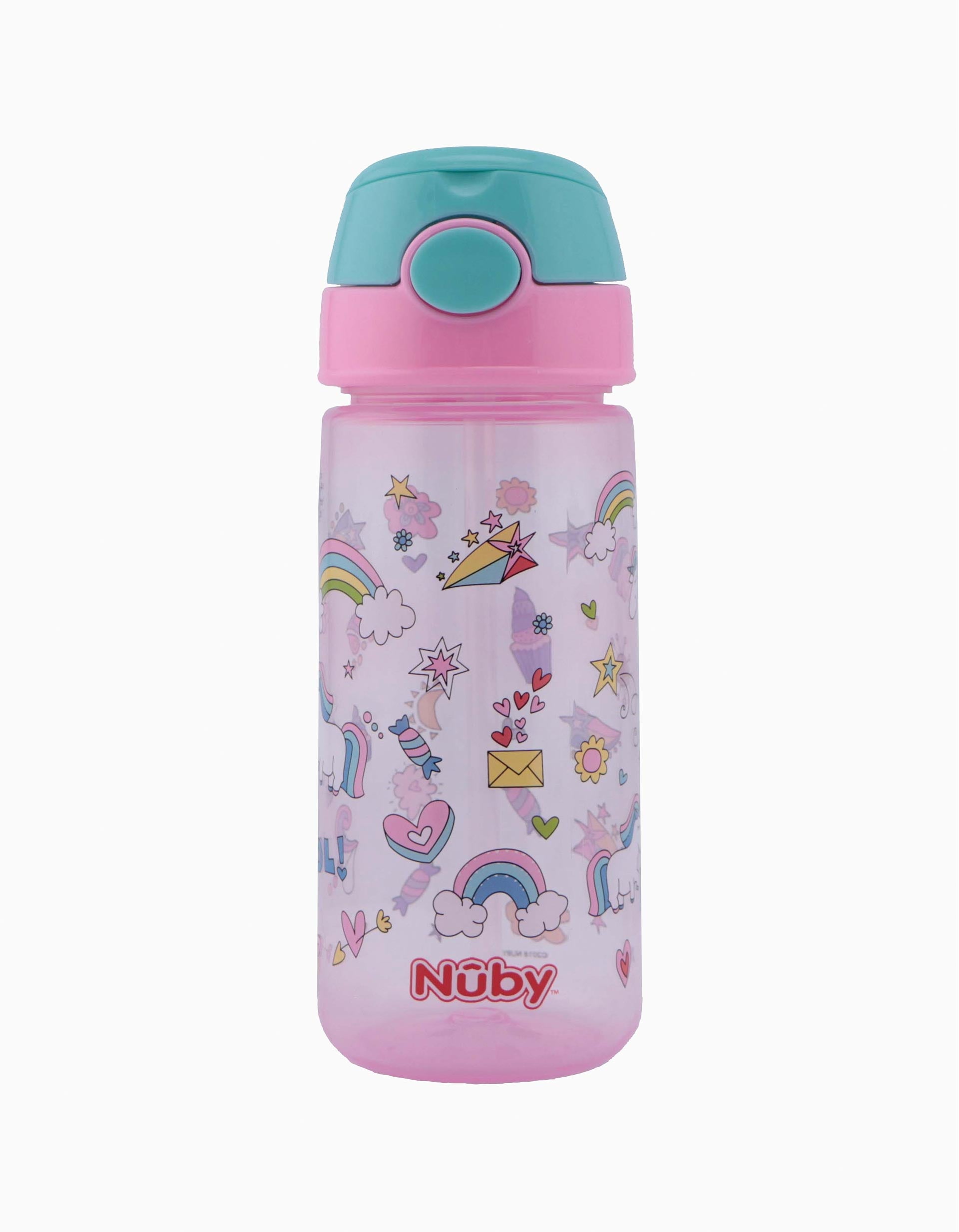 Copo De Aprendizagem Com Palha Pink 540Ml Nuby 36M+