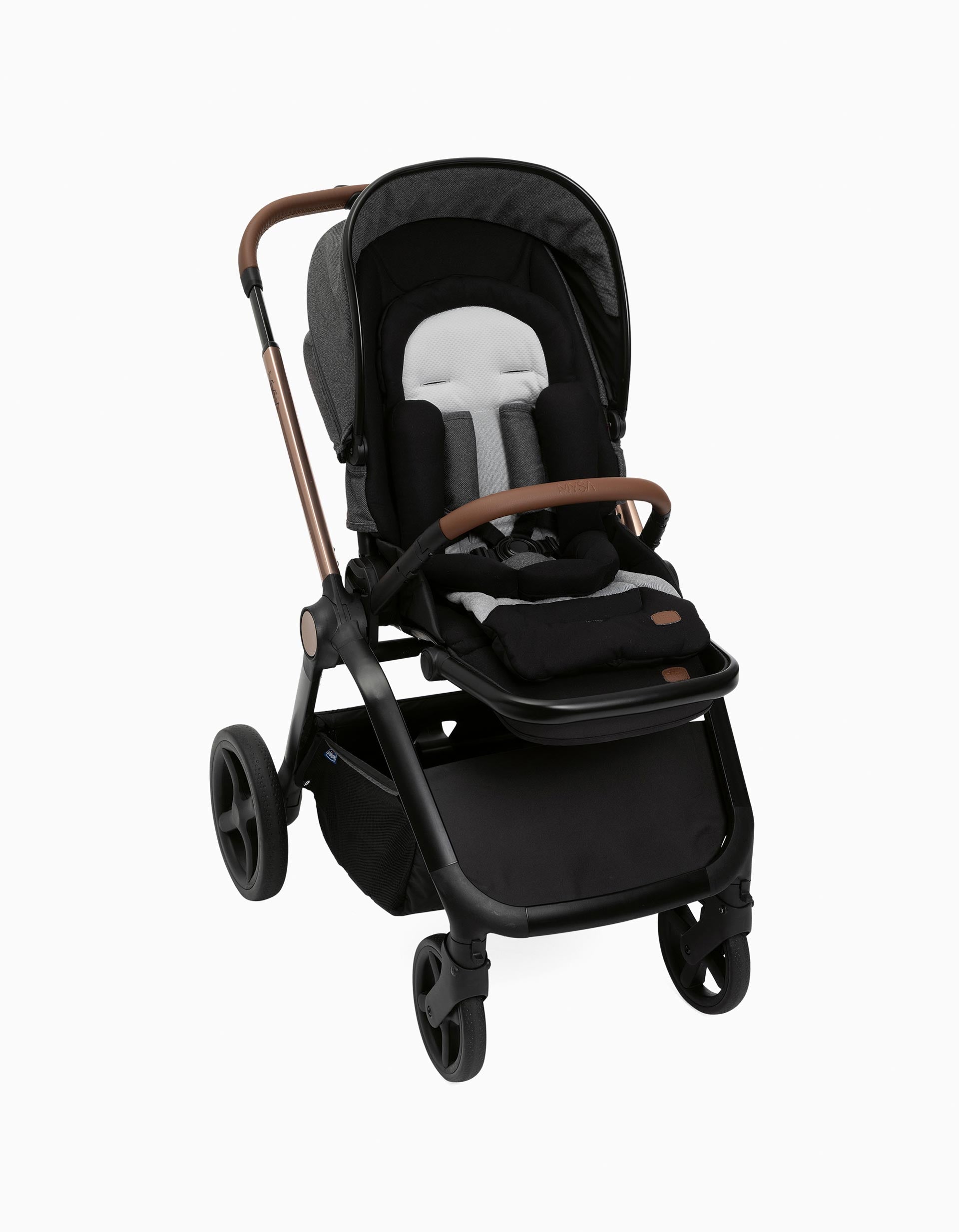 Carrinho De Passeio Mysa Black Satin Chicco 0M+