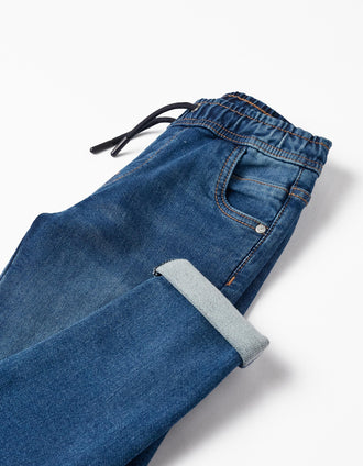 Pantalones de Chándal Vaqueros para Niño 'Slim', Azul Oscuro