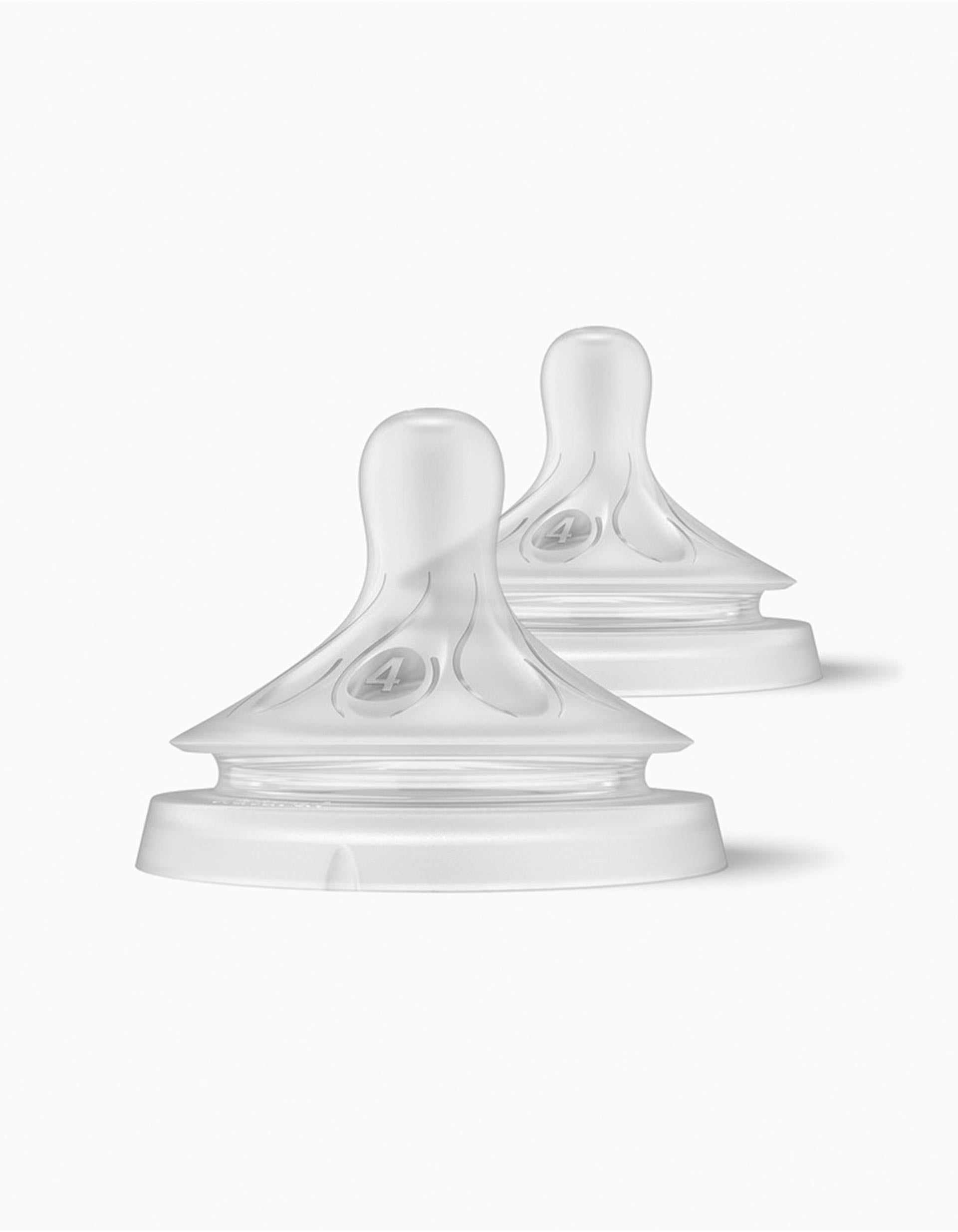 2 Tetinas De Silicone Natural Response Fluxo Médio T4 Philips Avent 3M+