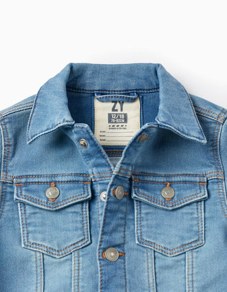 Chaqueta de Peto Vaquero para Bebé, Azul Claro