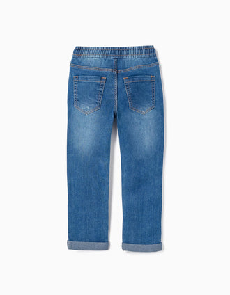 Pantalon de sport en jean pour garçon 'Slim Fit', Bleu