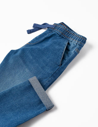 Pantalon de sport en jean pour garçon 'Slim Fit', Bleu
