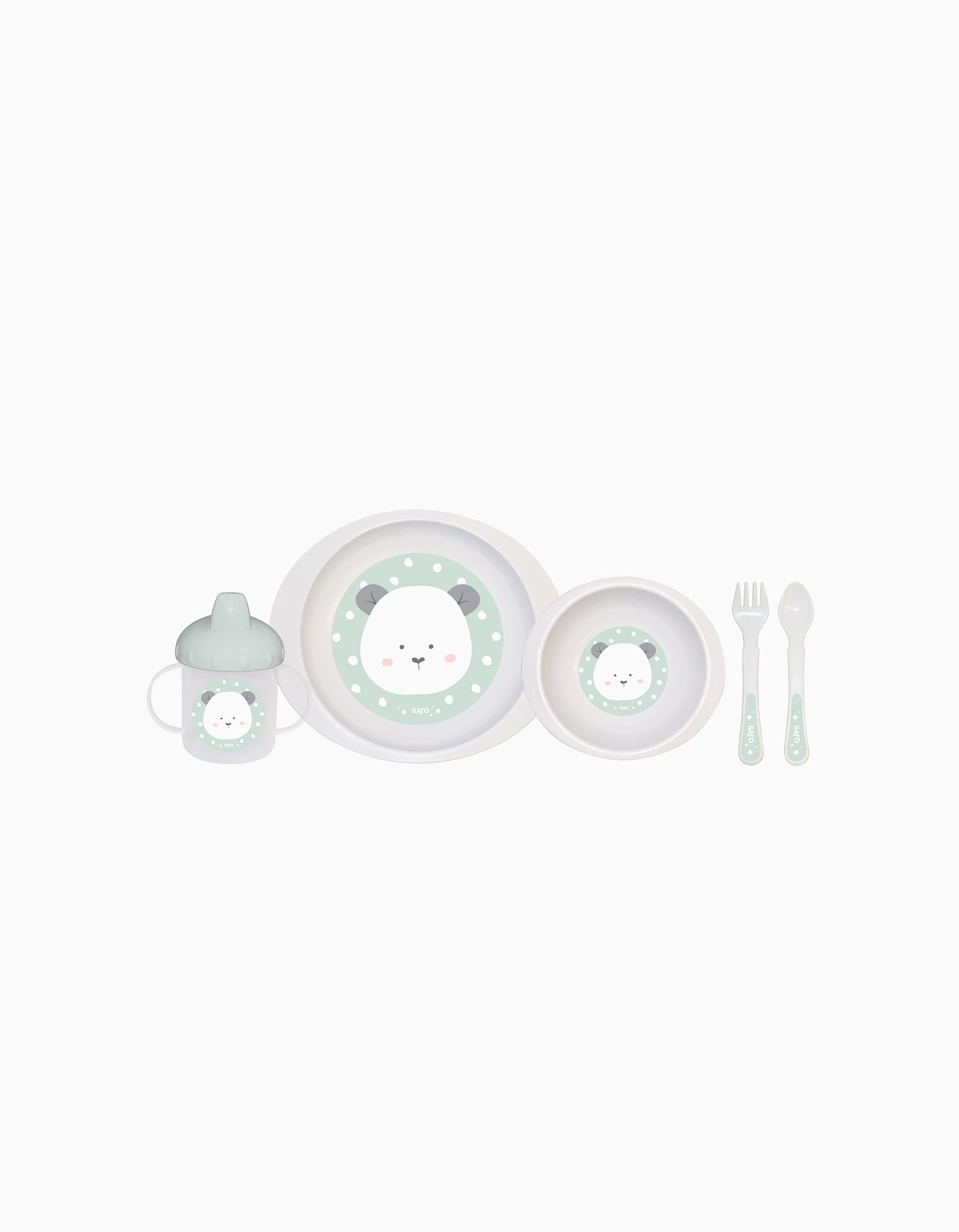 Conjunto De Refeição Bear Mint Saro 6M+