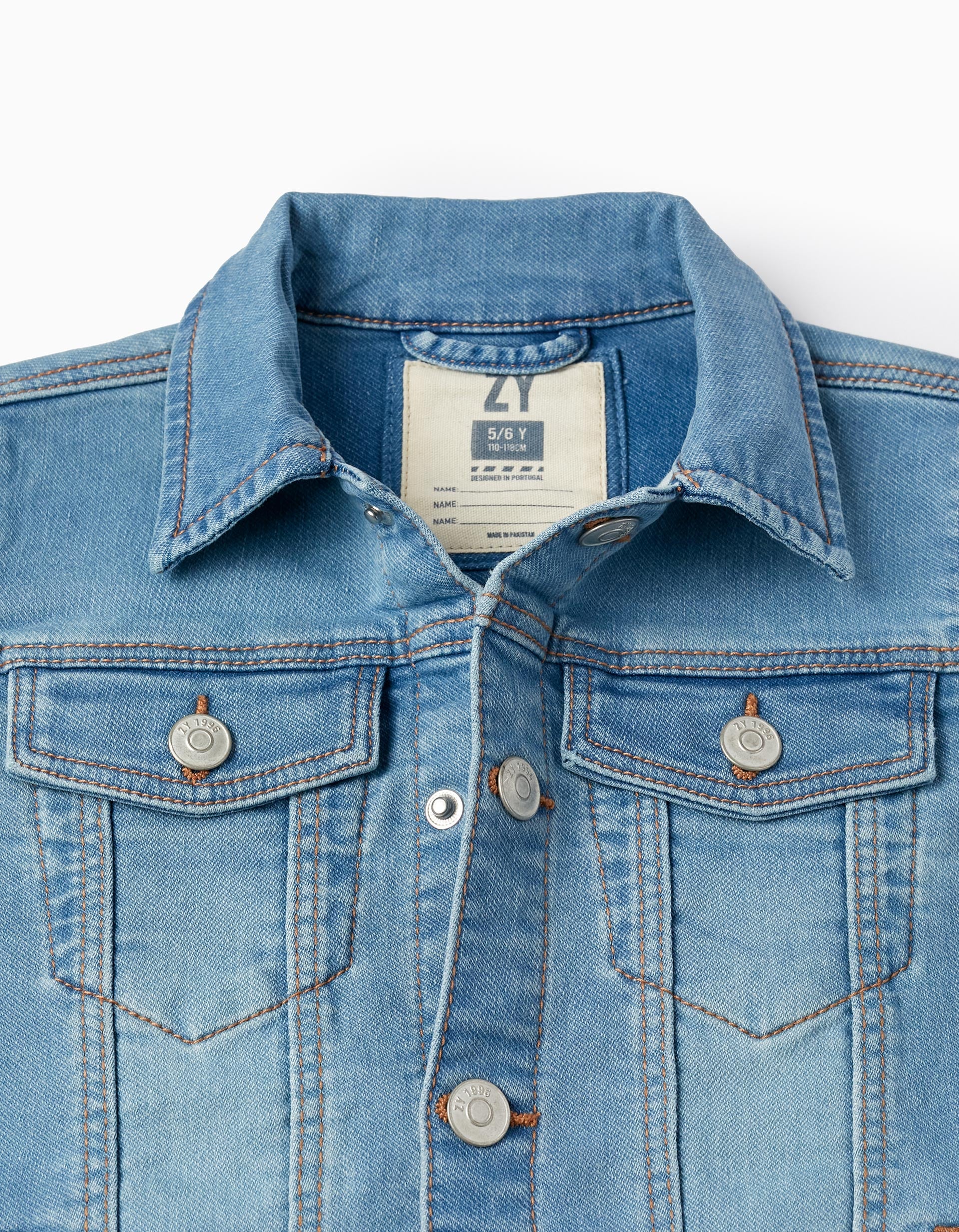 Cotton Denim Jacket for Boys, Light Blue