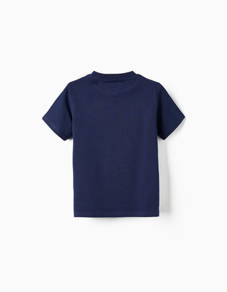 Camiseta de Algodón para Niño 'Capitán América - Sam Wilson', Azul Oscuro