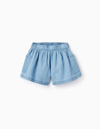 Shorts 100% coton Confortables Bleu Clair Fille