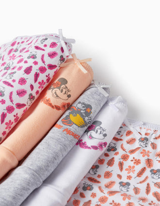 Pack 5 Bragas para Niña 'Minnie', Blanco/Gris/Durazno