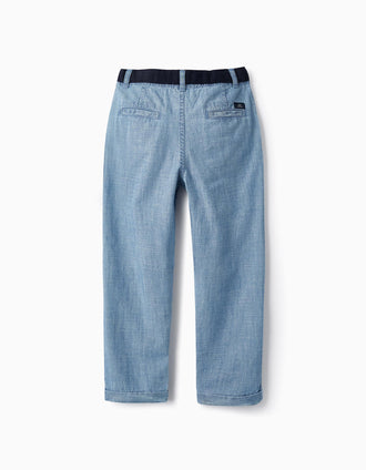 Pantalon en jean en coton pour garçon 'Slim Fit', Bleu