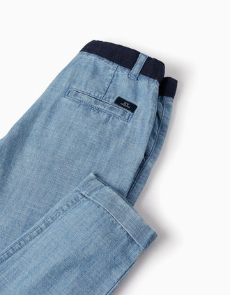 Pantalon en jean en coton pour garçon 'Slim Fit', Bleu