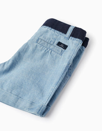 Pantalones Cortos de Mezclilla de Algodón para Bebé Niño, Azul