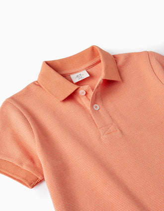 T-shirt-Polo en Coton pour Garçon, Orange