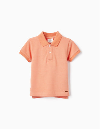 Polo en piqué de coton pour bébé garçon, Orange