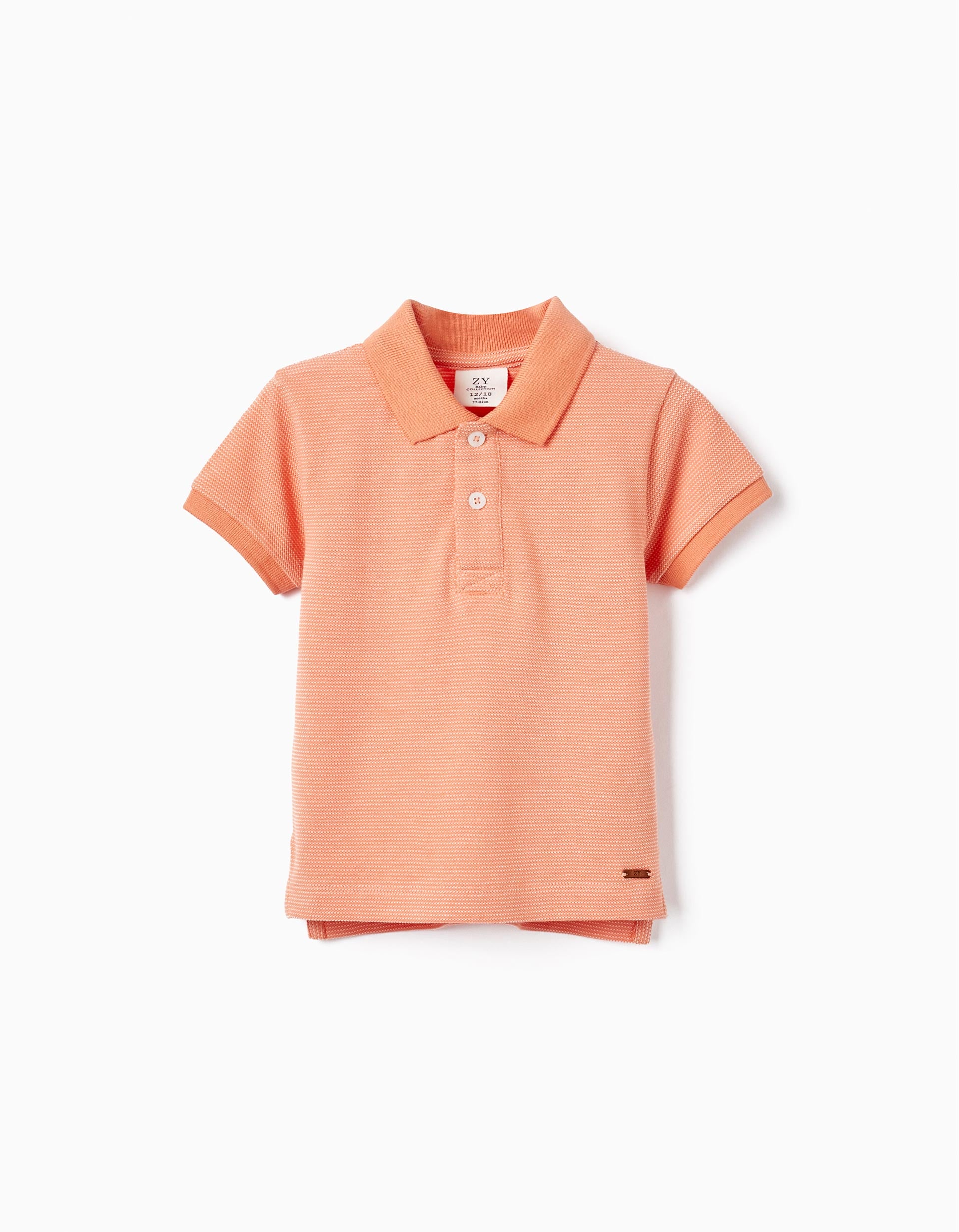 Cotton Pique Polo for Baby Boys, Orange