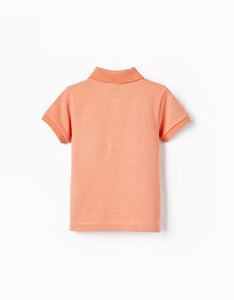 Polo en piqué de coton pour bébé garçon, Orange
