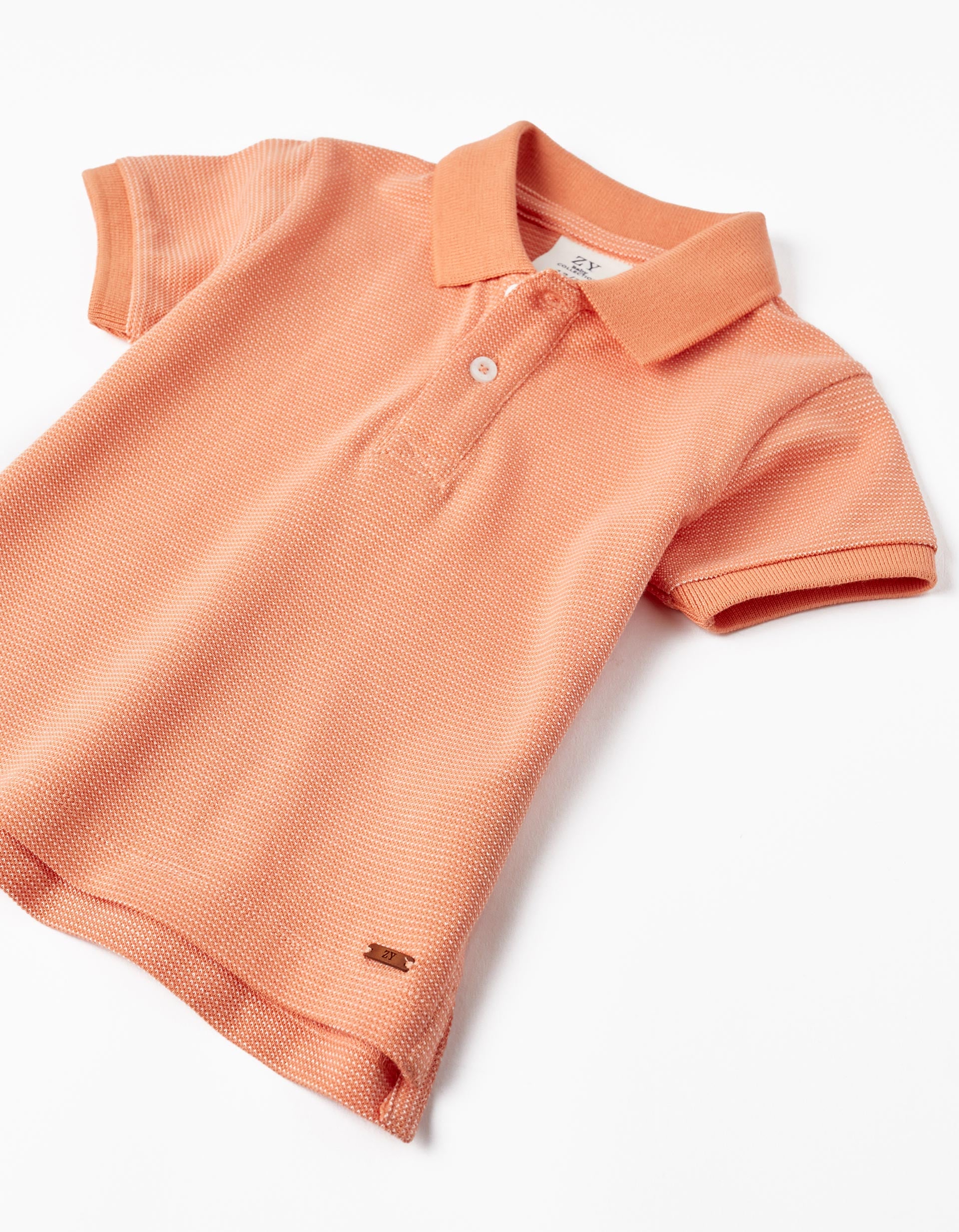 Cotton Pique Polo for Baby Boys, Orange