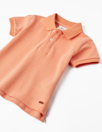 Polo en piqué de coton pour bébé garçon, Orange