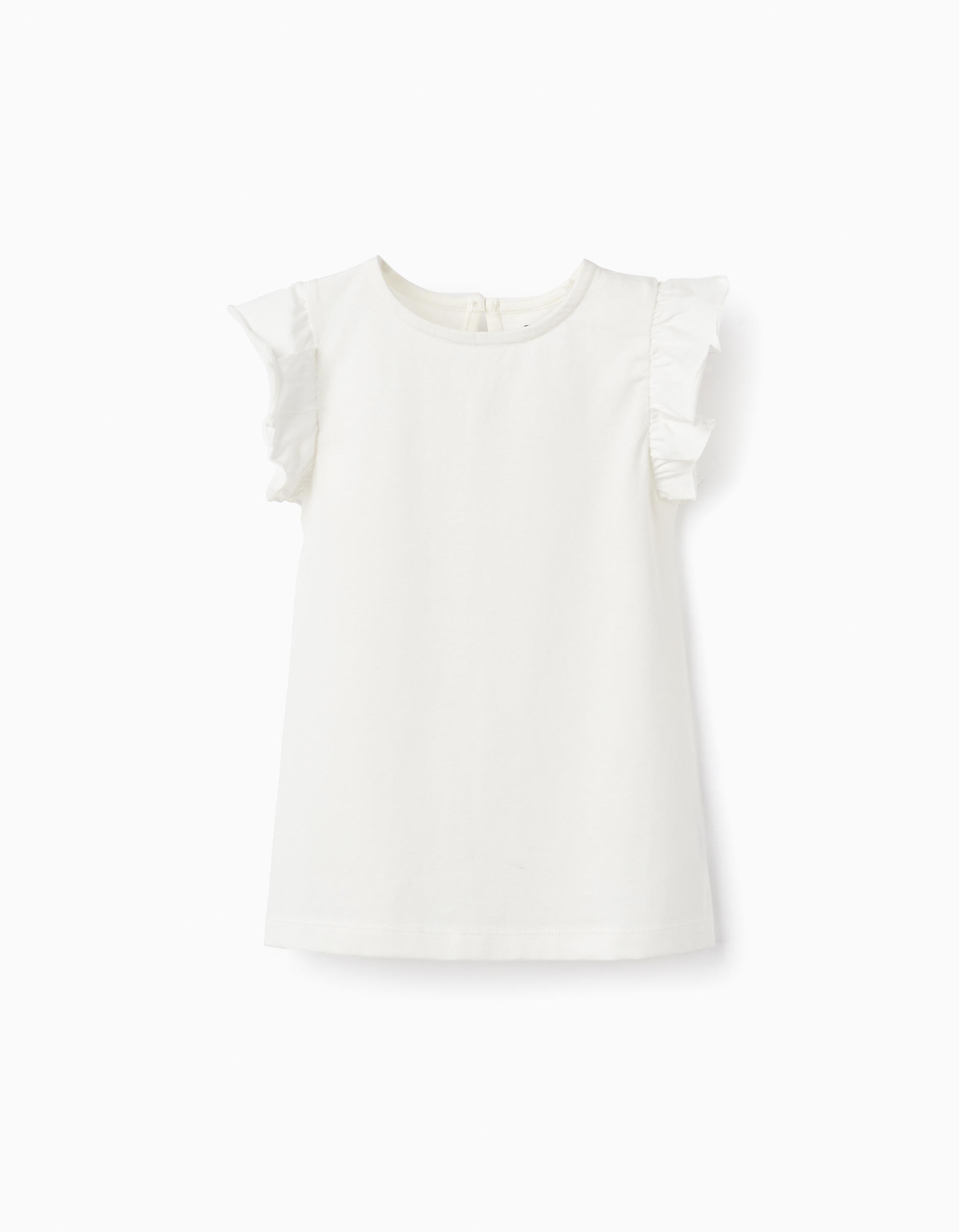 Cotton T-Shirt for Girls, White